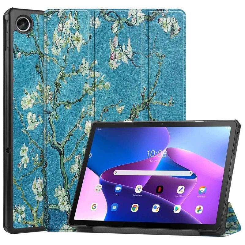 Patty chytré polohovací pouzdro na tablet Lenovo Tab M10 Plus (3. Gen) - bílé květy