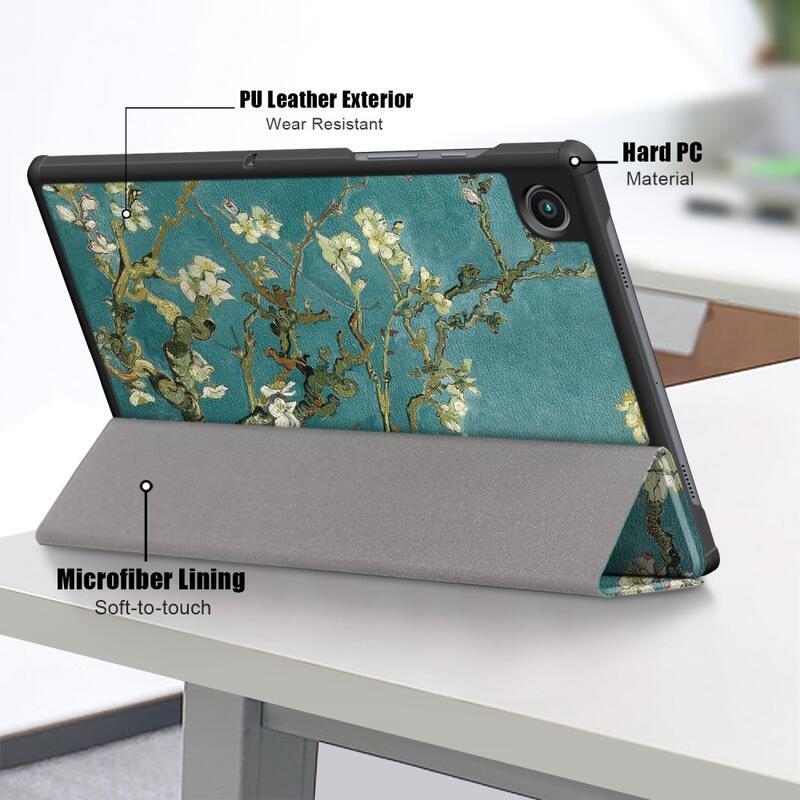 Patty chytré polohovatelné pouzdro pro tablet Samsung Galaxy Tab A8 10.5 (2021) - bílé květy