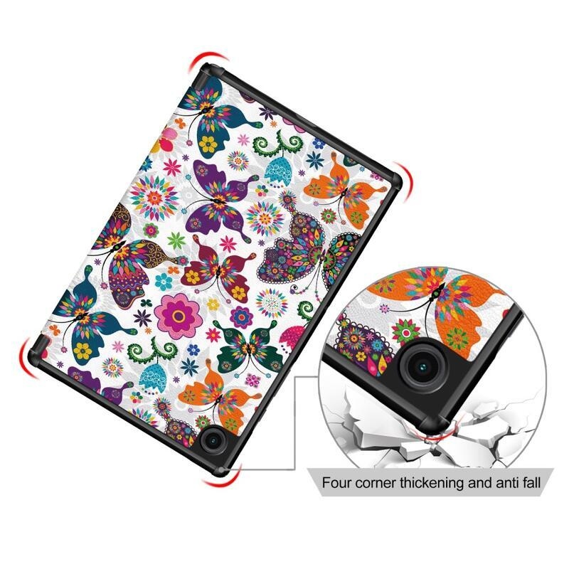 Patty chytré polohovatelné pouzdro pro tablet Samsung Galaxy Tab A8 10.5 (2021) - motýli a květy