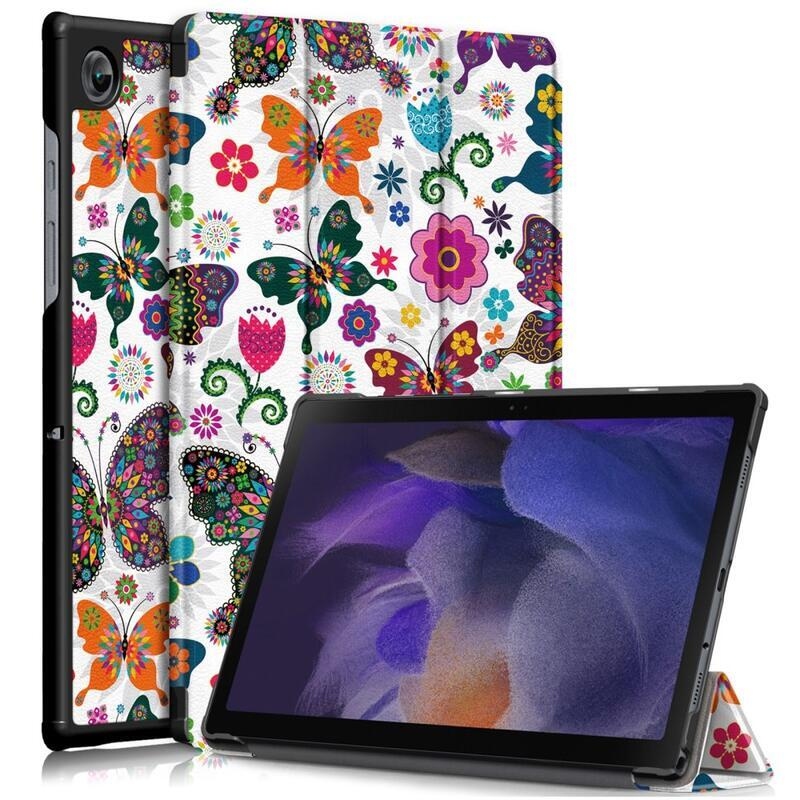 Patty chytré polohovatelné pouzdro pro tablet Samsung Galaxy Tab A8 10.5 (2021) - motýli a květy