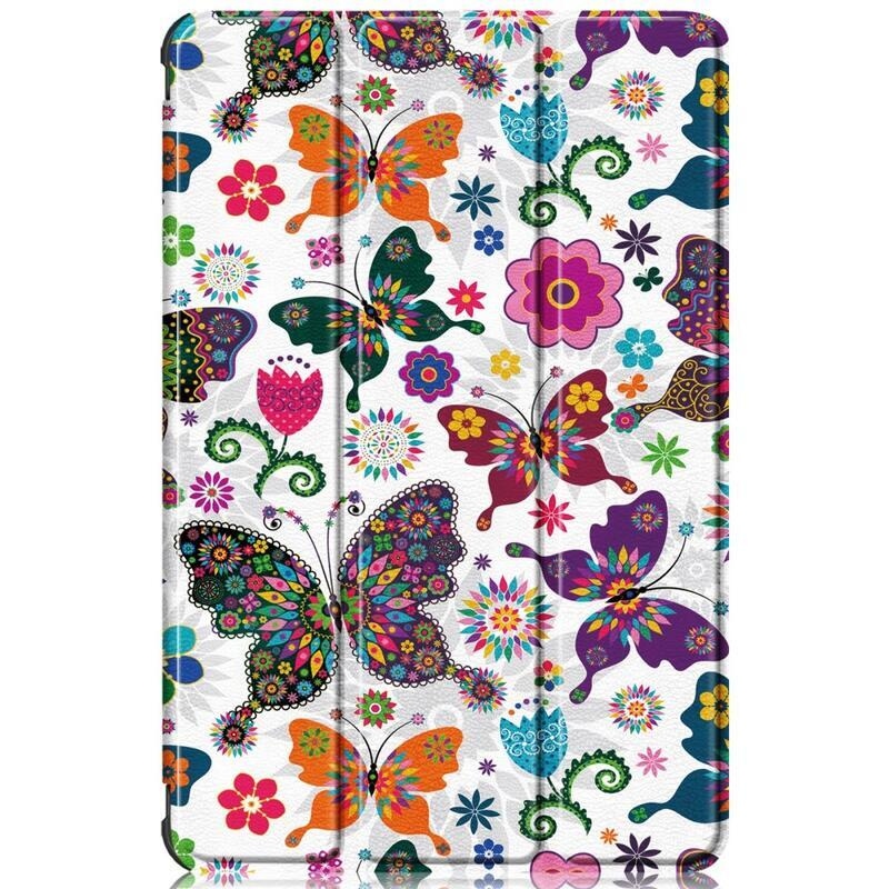 Patty chytré polohovatelné pouzdro pro tablet Samsung Galaxy Tab A8 10.5 (2021) - motýli a květy