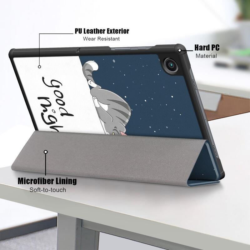 Patty chytré polohovatelné pouzdro pro tablet Samsung Galaxy Tab A8 10.5 (2021) - ospalá kočka