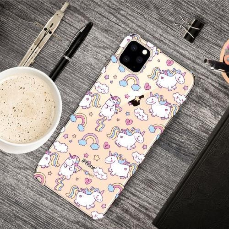 Patty gelový obal na mobil Apple iPhone 11 Pro 5.8 (2019) - duha a jednorožci