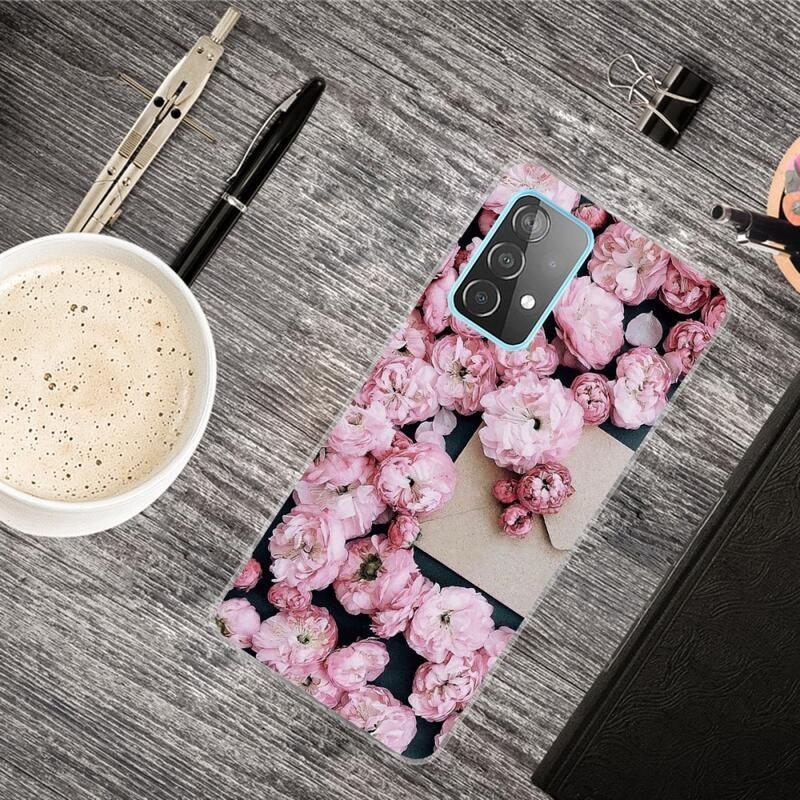 Patty gelový obal na mobil Samsung Galaxy A52 5G/4G/A52s 5G - růžové květy