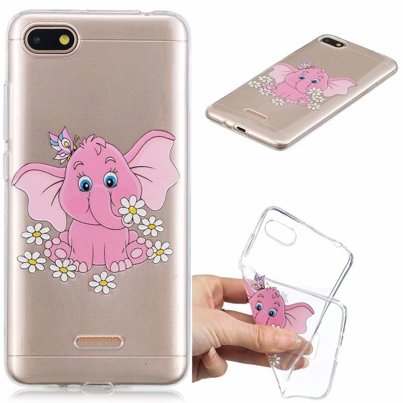 Patty gelový obal na mobil Xiaomi Redmi 6A - růžový slon
