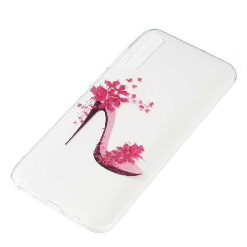 Patty gelový obal na Samsung Galaxy A70 - květiny a podpatek