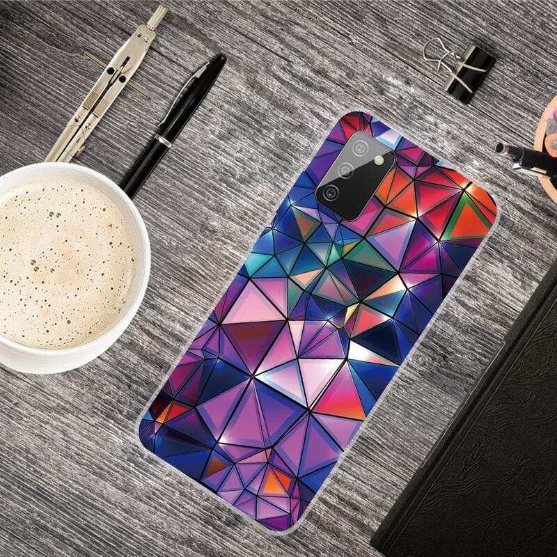 Patty gelový obal pro mobil Samsung Galaxy A03s (166.6 x 75.9 x 9.1mm) - barevné geometrické tvary