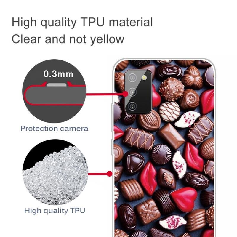 Patty gelový obal pro mobil Samsung Galaxy A03s (166.6 x 75.9 x 9.1mm) - čokoládové bonbóny