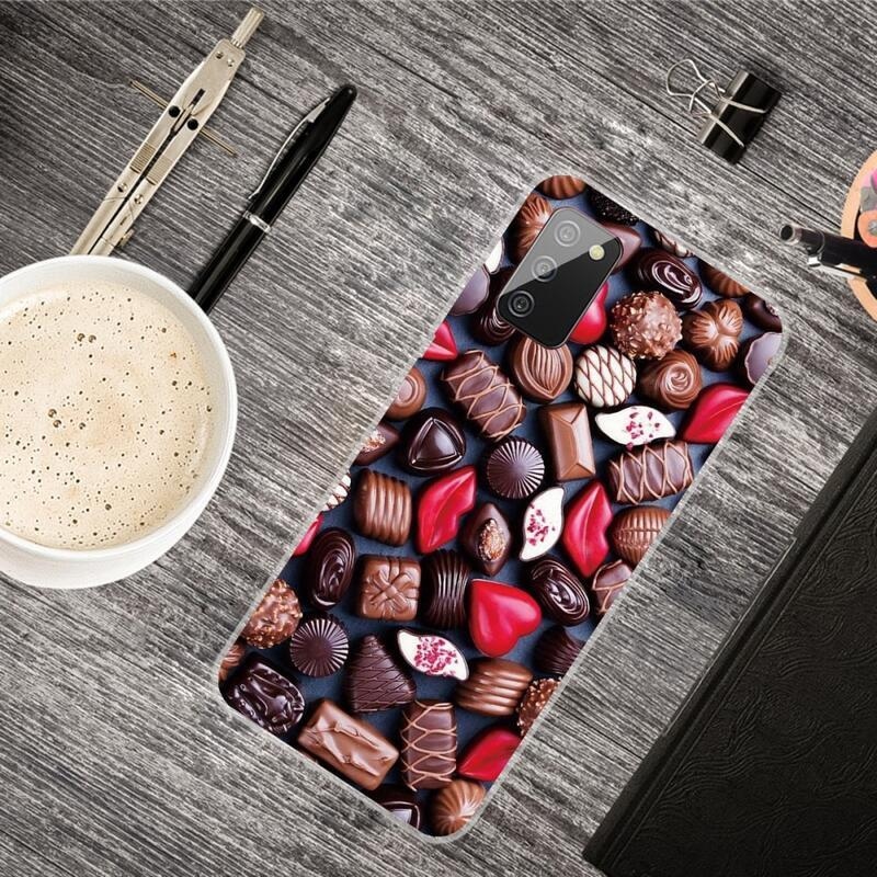 Patty gelový obal pro mobil Samsung Galaxy A03s (166.6 x 75.9 x 9.1mm) - čokoládové bonbóny