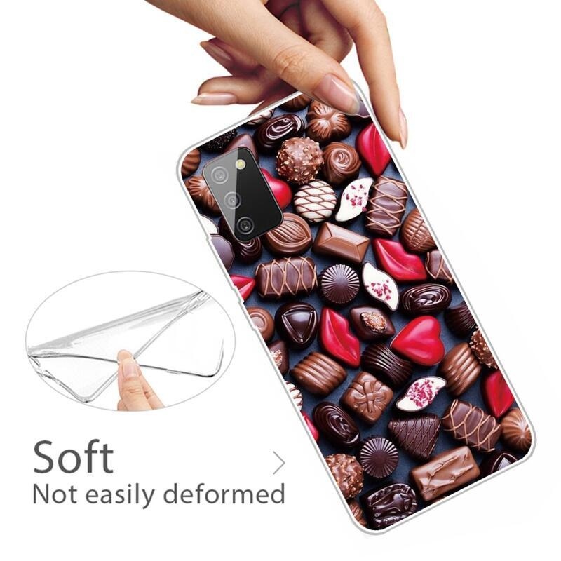 Patty gelový obal pro mobil Samsung Galaxy A03s (166.6 x 75.9 x 9.1mm) - čokoládové bonbóny