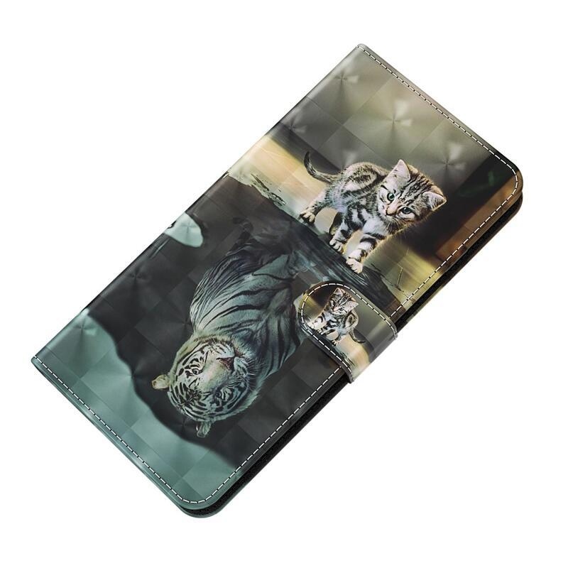 Print peněženkové pouzdro na mobil Xiaomi Redmi Note 11 4G/Note 11S 4G - kočka a odraz tygra