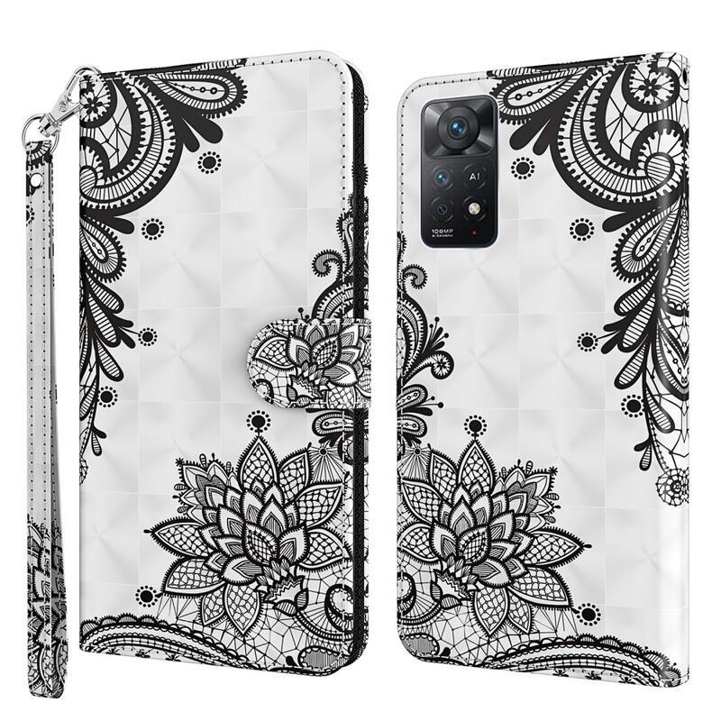 Print peněženkové pouzdro na mobil Xiaomi Redmi Note 11 4G/Note 11S 4G - krajkový květ