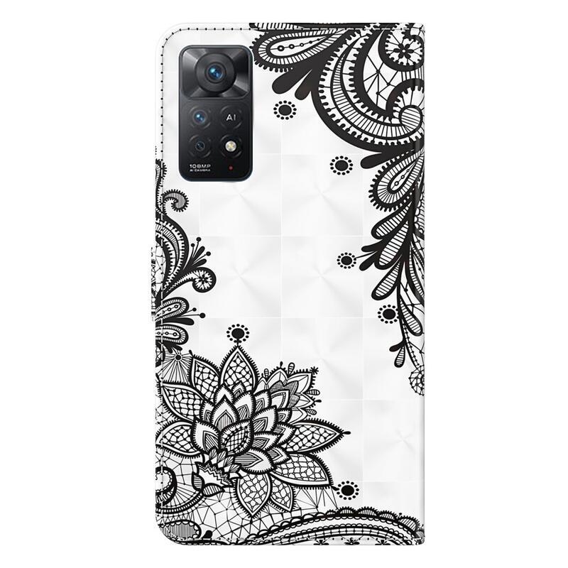 Print peněženkové pouzdro na mobil Xiaomi Redmi Note 11 4G/Note 11S 4G - krajkový květ