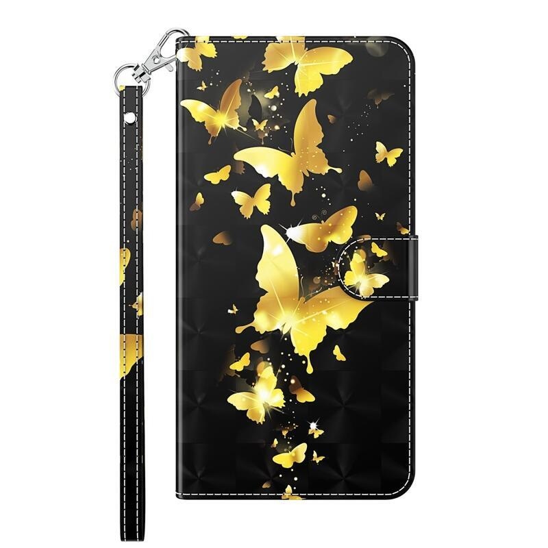 Print peněženkové pouzdro na mobil Xiaomi Redmi Note 11 4G/Note 11S 4G - zlatí motýli