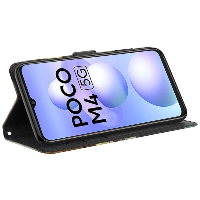 Print peněženkové pouzdro pro mobil Xiaomi Poco M4 5G - kočka a odraz tygra