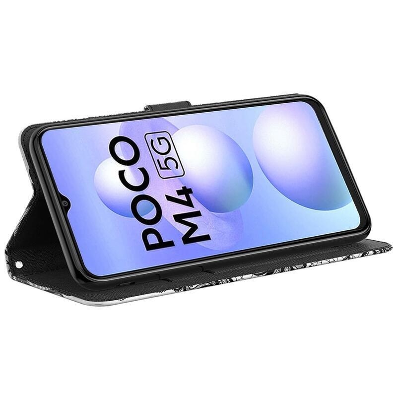 Print peněženkové pouzdro pro mobil Xiaomi Poco M4 5G - krajkový květ