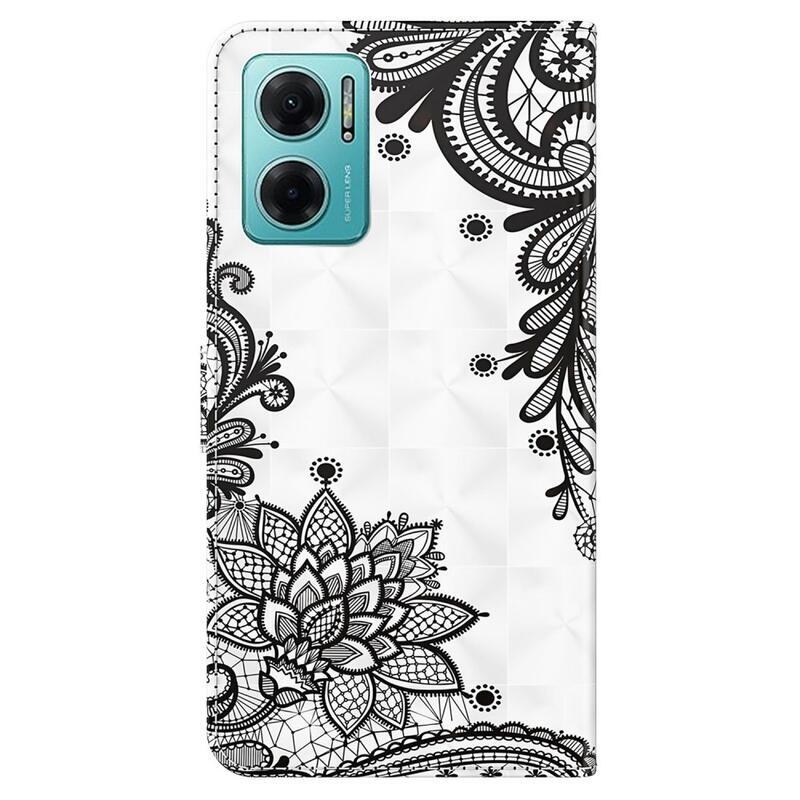 Print peněženkové pouzdro pro mobil Xiaomi Poco M4 5G - krajkový květ