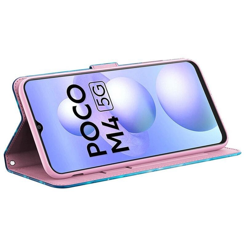 Print peněženkové pouzdro pro mobil Xiaomi Poco M4 5G - modří motýli