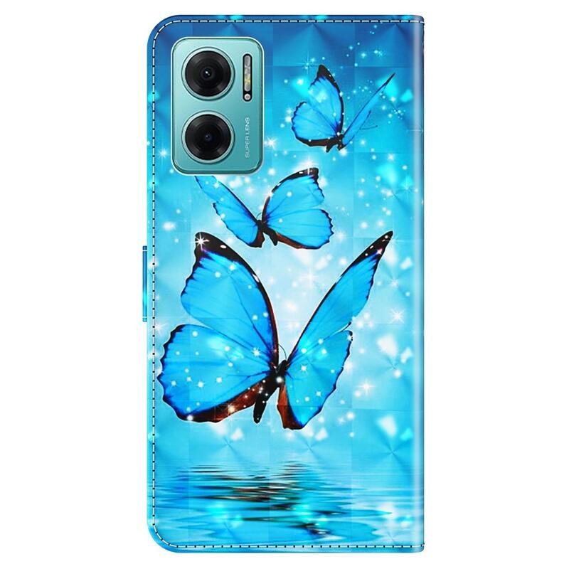 Print peněženkové pouzdro pro mobil Xiaomi Poco M4 5G - modří motýli