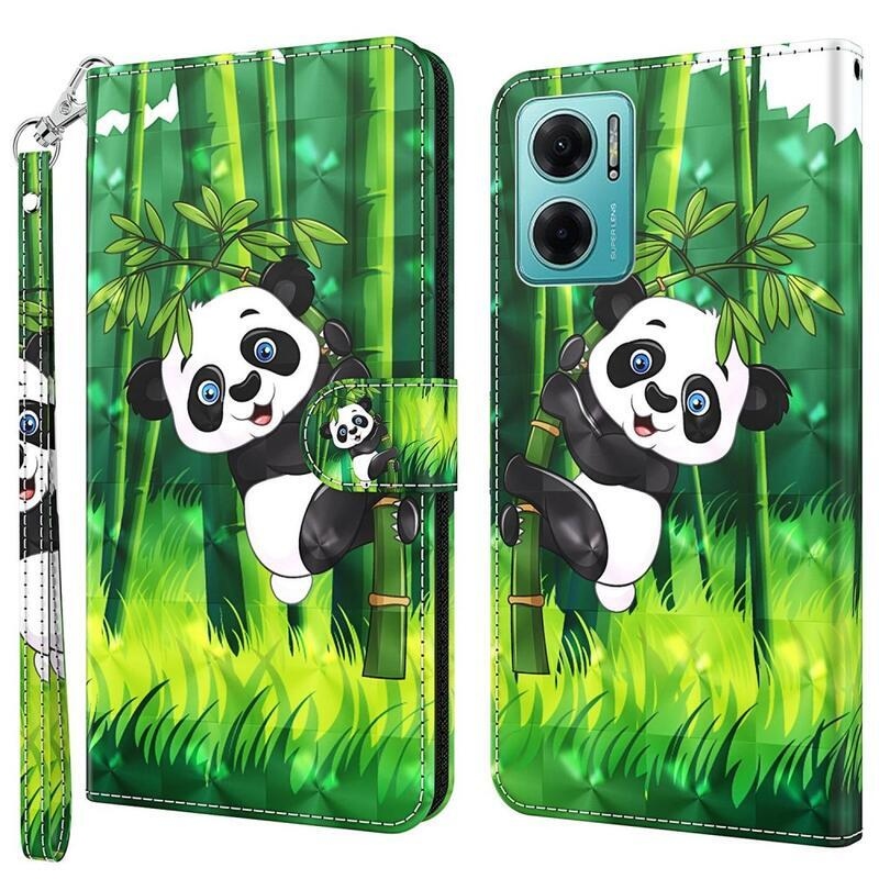 Print peněženkové pouzdro pro mobil Xiaomi Poco M4 5G - panda na bambusu