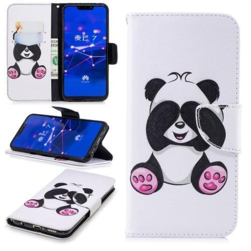 Patty PU kožené flipové pouzdro se stojánkem na Huawei Mate 20 Lite - roztomilá panda
