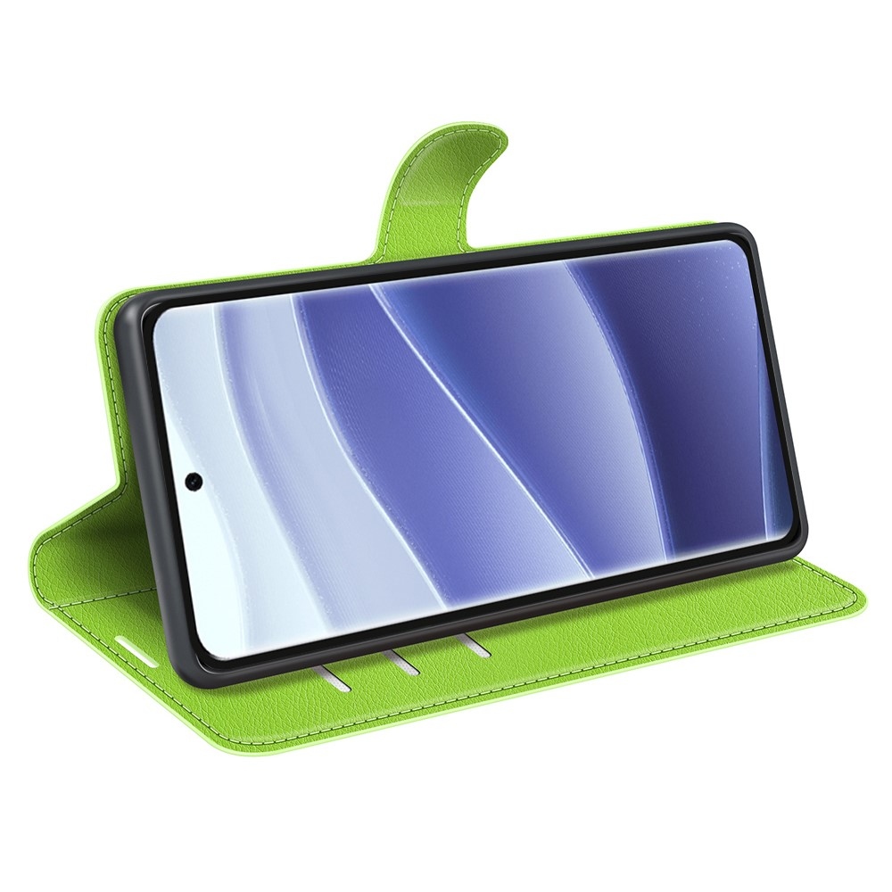 Litchi knížkové pouzdro na Xiaomi Redmi Note 14 Pro 5G/Poco X7 5G - zelené