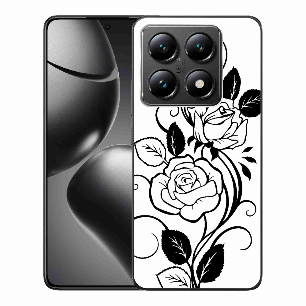 Gelový kryt mmCase na Xiaomi 14T - černobílá růže