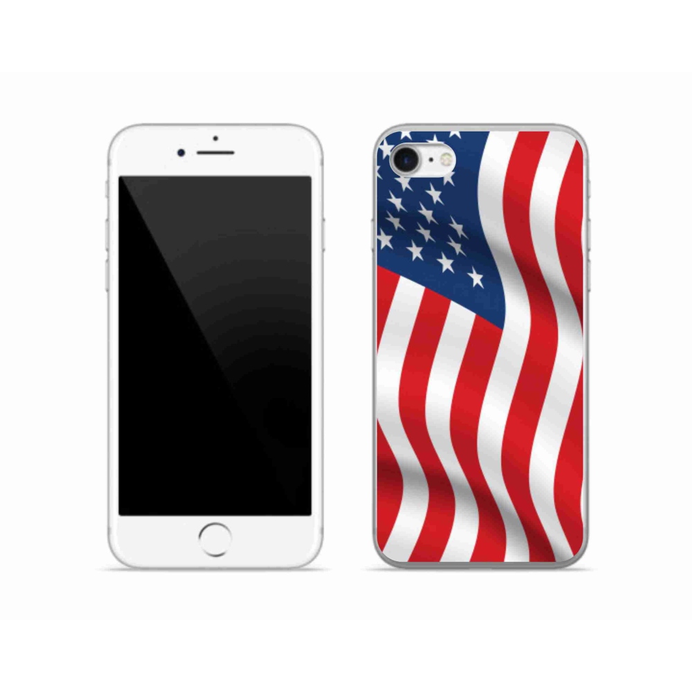 Gelový kryt mmCase na mobil iPhone 7 - USA vlajka