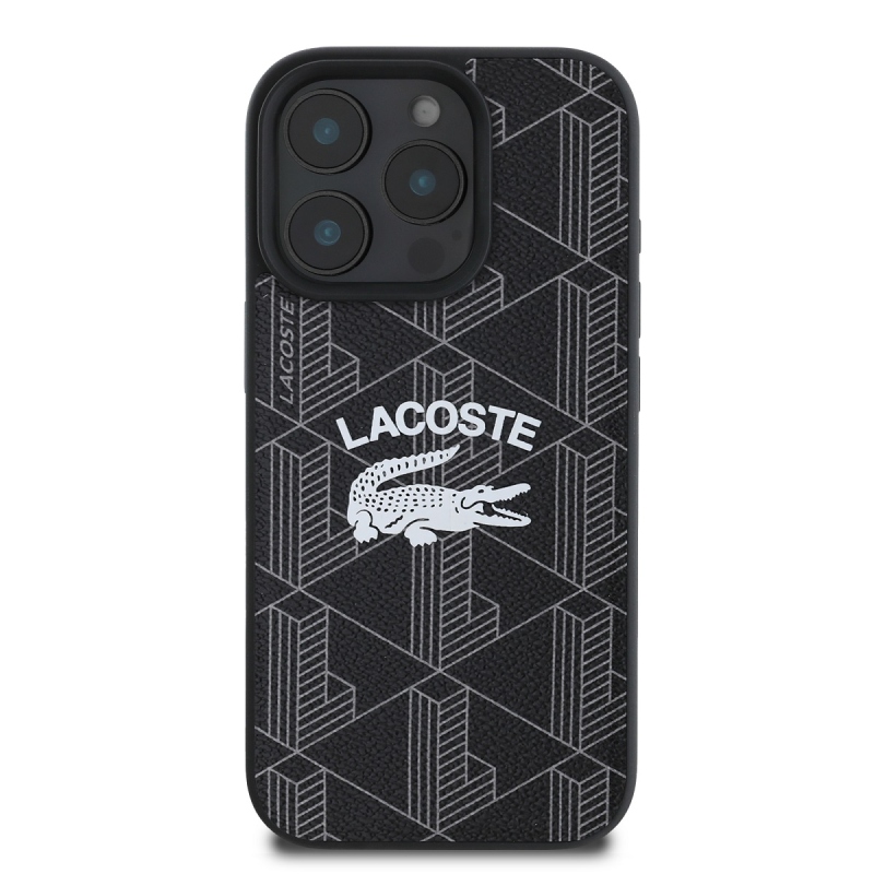 Lacoste Blend Monogram MagSafe Zadní Kryt pro iPhone 16 Pro Black