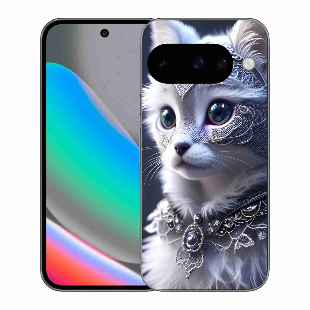 Gelový kryt mmCase na Google Pixel 10 - bílá kočka