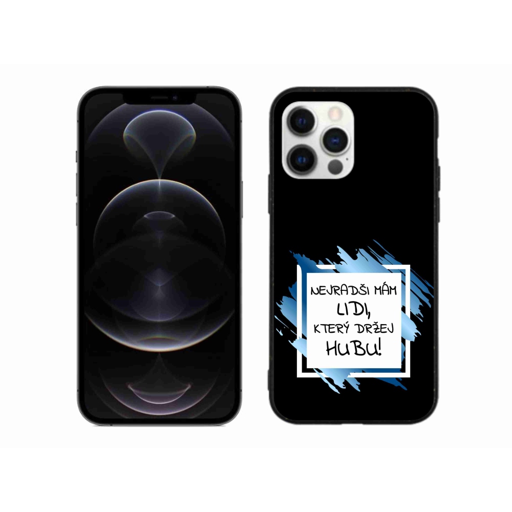 Gelový kryt mmCase na iPhone 12 Pro Max - vtipný text 7 bíločerné pozadí