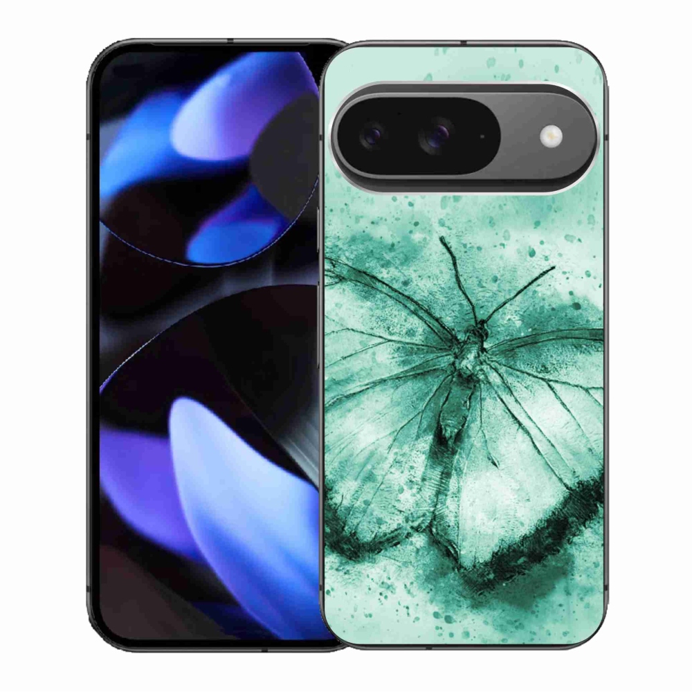 Gelový obal mmCase na Google Pixel 9/9 Pro - zelený motýl