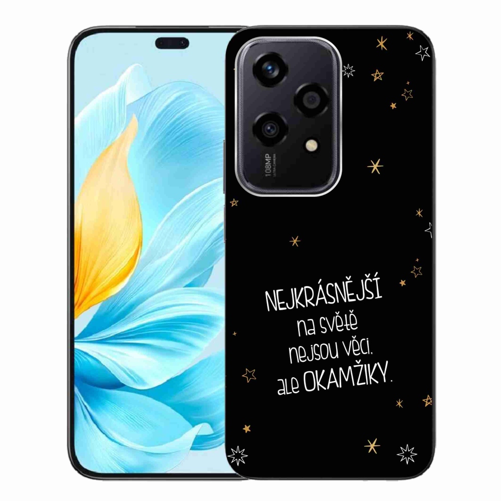 Gelový kryt mmCase na Honor 200 Lite 5G - citát 4 černé pozadí