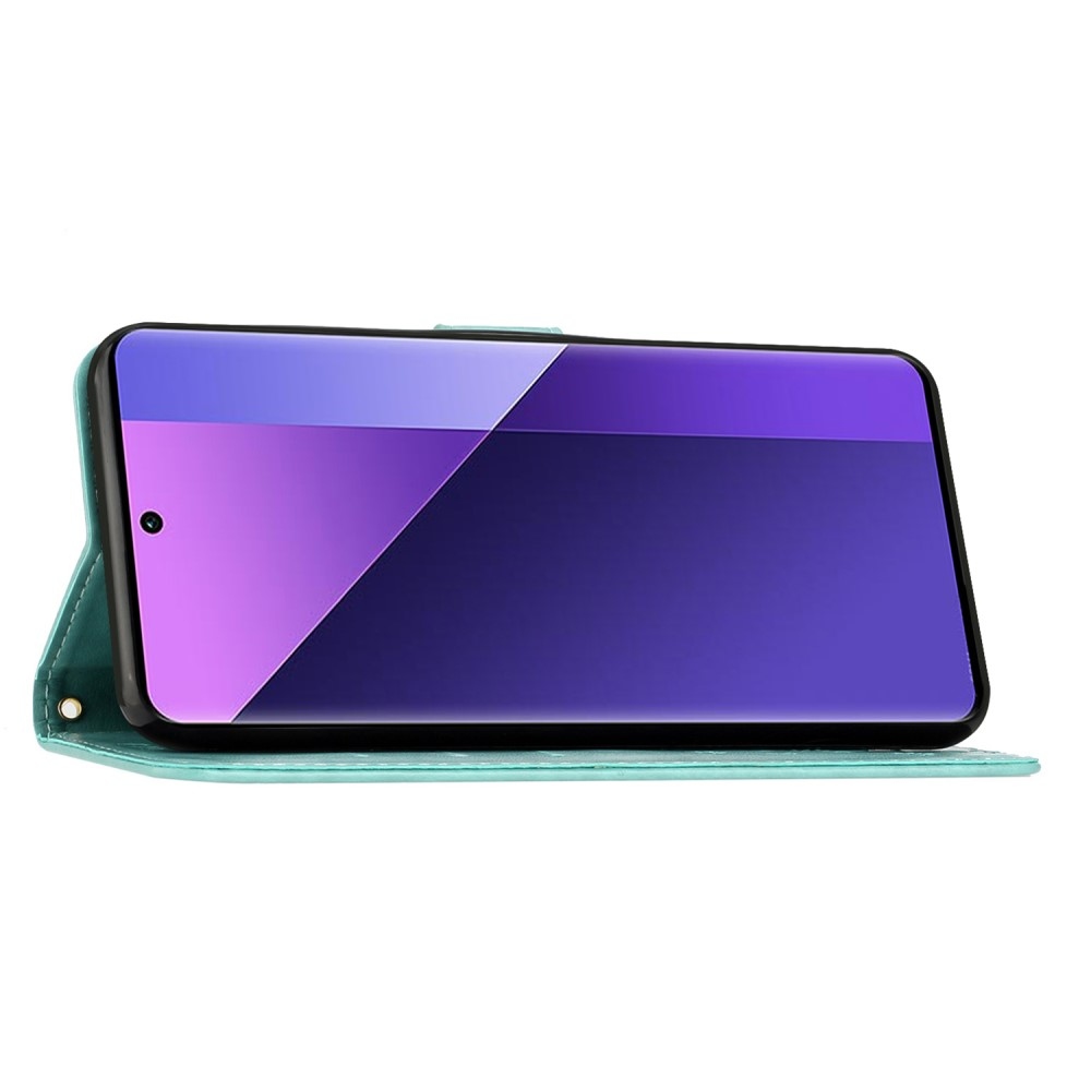 Flowers knížkové pouzdro na Honor 200 Smart 5G - modrozelené