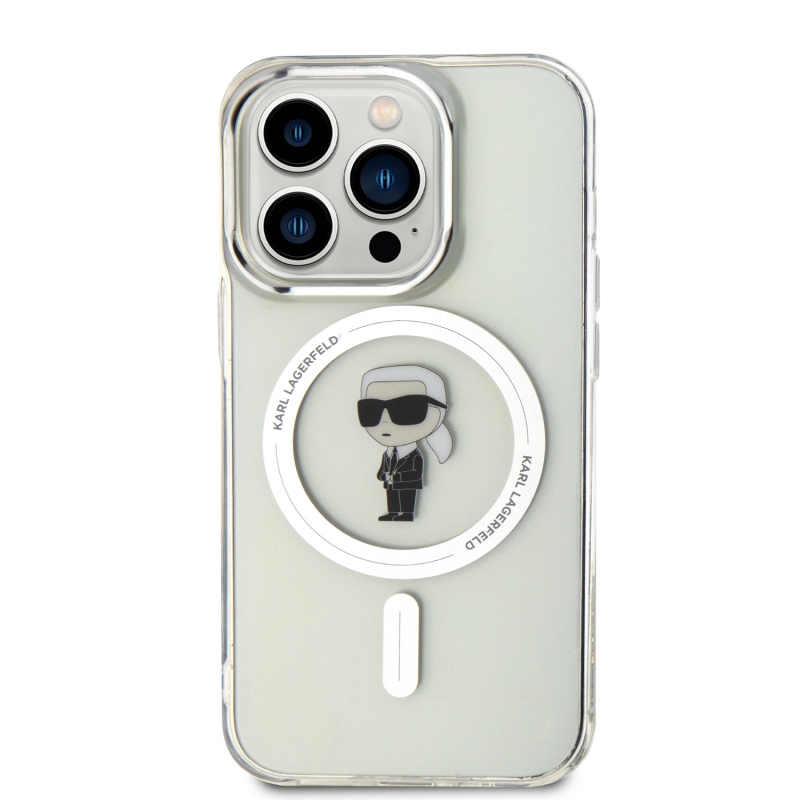 Karl Lagerfeld IML Ikonik MagSafe Zadní Kryt pro iPhone 15 Pro - průhledný