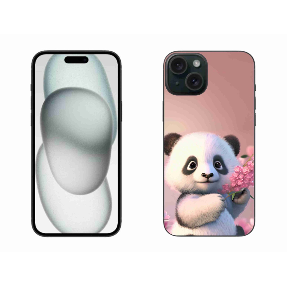 Gelový kryt mmCase na iPhone 15 Plus - roztomilá panda