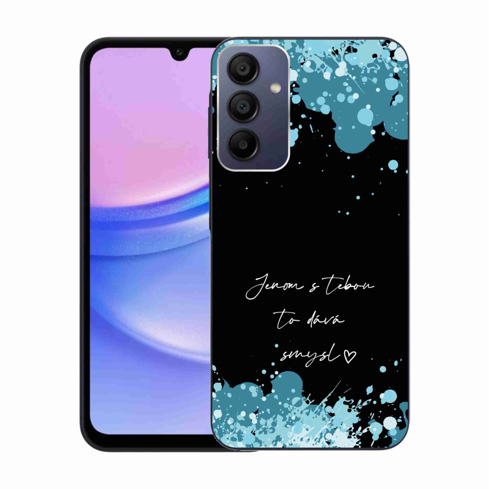 Gelový kryt mmCase na Samsung Galaxy A15 4G/5G - zamilovaný text černé pozadí