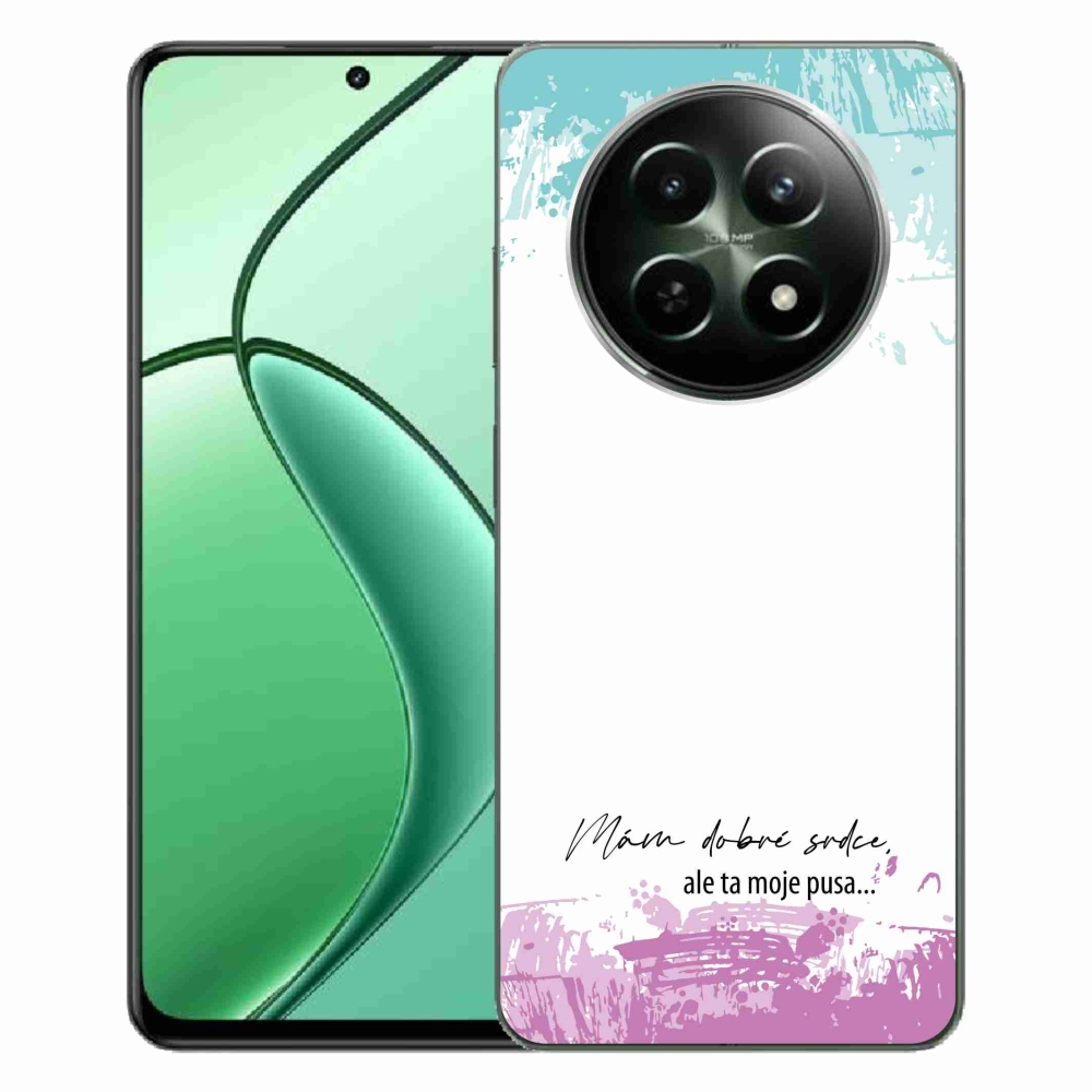 Gelový kryt mmCase na Realme 12 5G/12x 5G - vtipný text 3 bílé pozadí