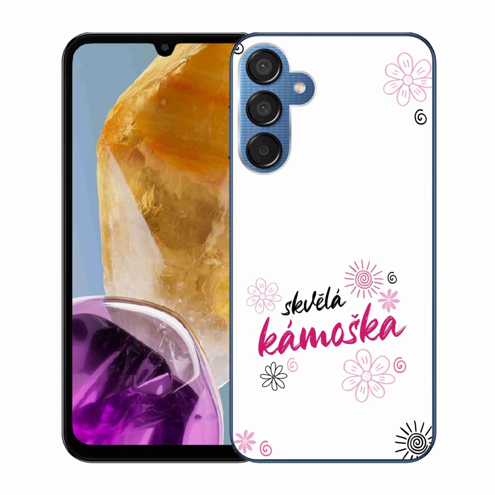 Gelový kryt mmCase na Samsung Galaxy M15 5G - skvělá kámoška bílé pozadí