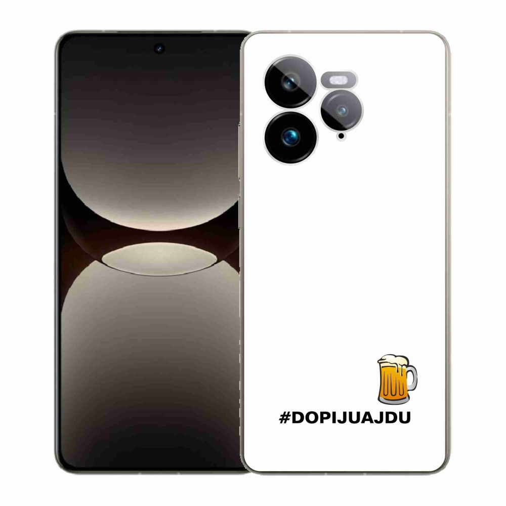 Gelový kryt mmCase na Realme GT 7 Pro 5G - pivní motiv 1 bílé pozadí