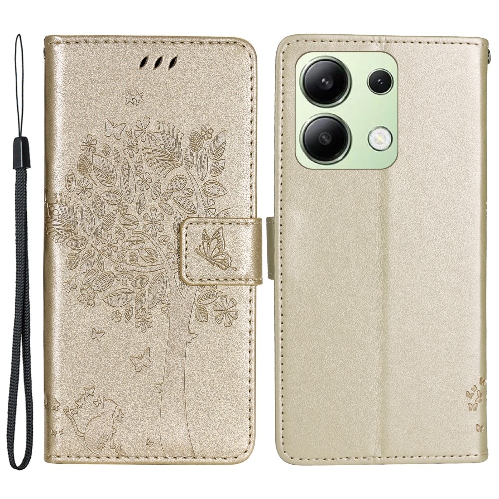 Trees knížkové pouzdro na Xiaomi Redmi Note 13 - zlaté