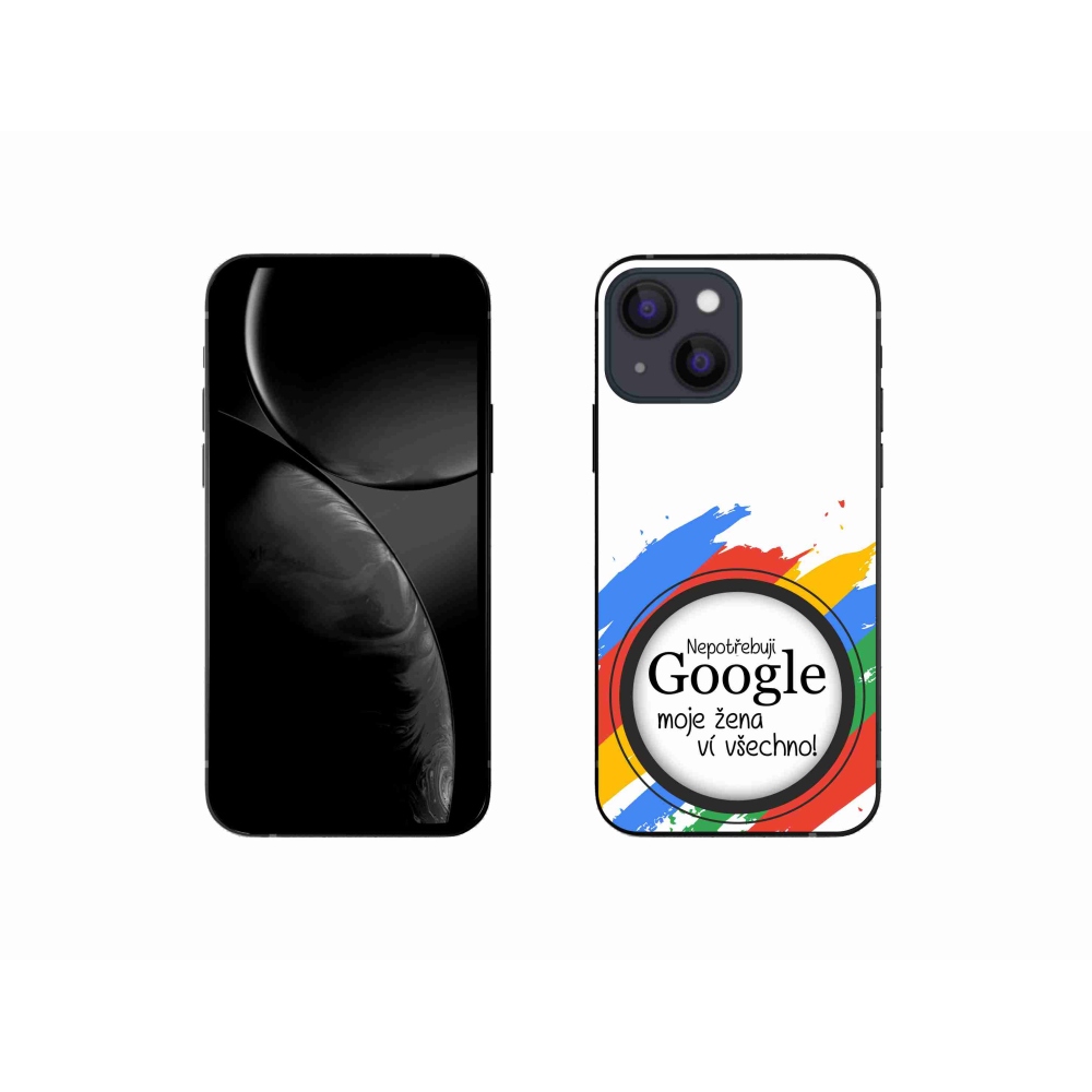 Gelový kryt mmCase na iPhone 13 mini 5.4 - žena ví všechno bílé pozadí