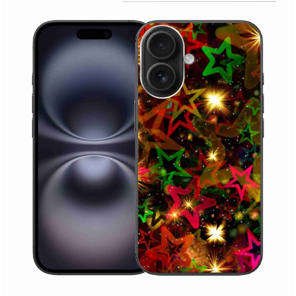 Gelový kryt mmCase na iPhone 16 - barevné hvězdičky