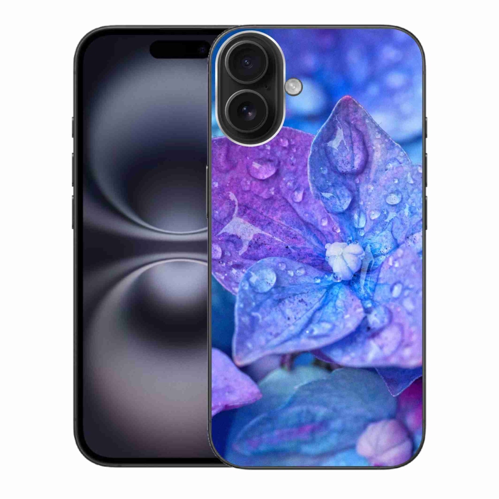 Gelový kryt mmCase na iPhone 16 Plus - fialový květ