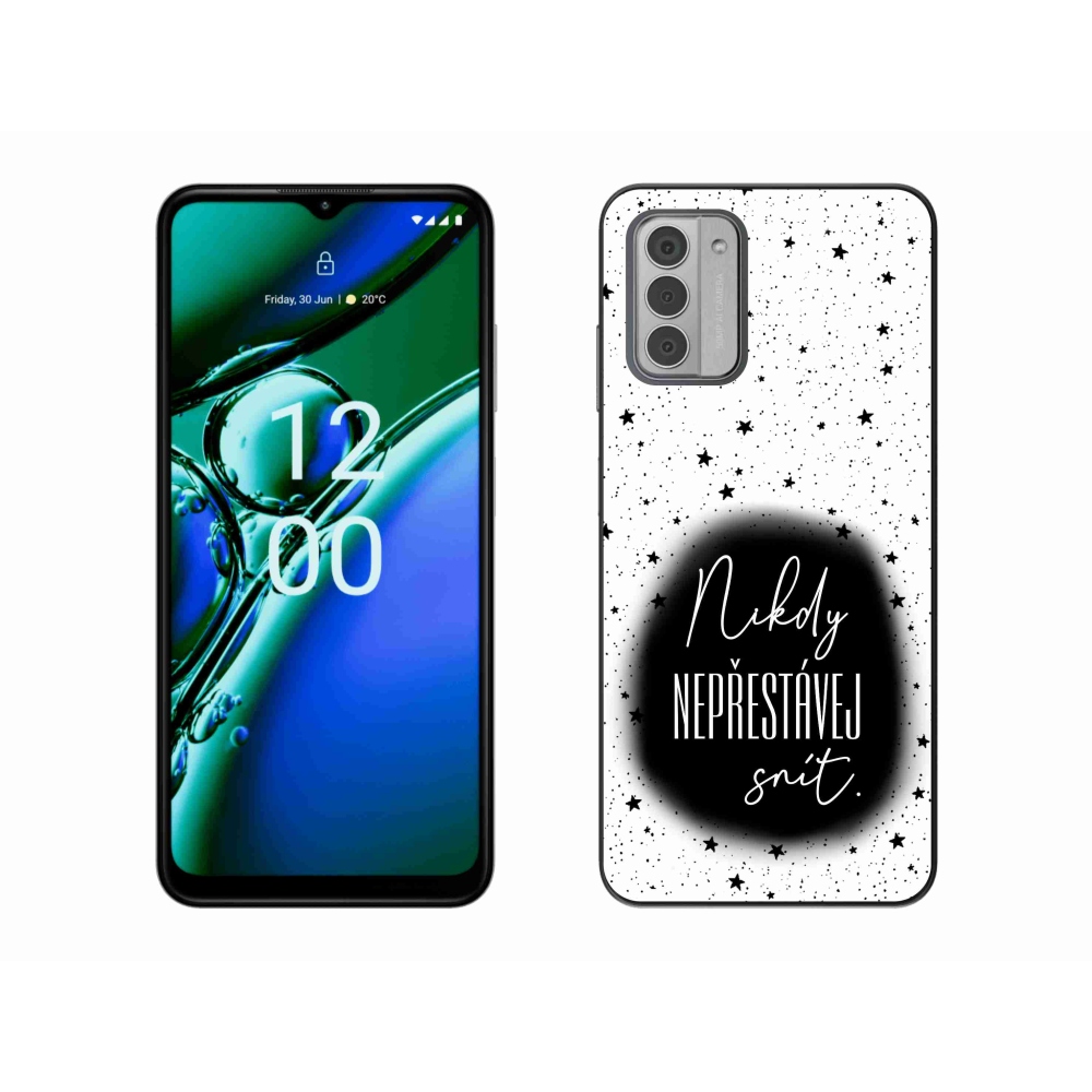 Gelový kryt mmCase na Nokia G42 - citát 1 černobílé pozadí