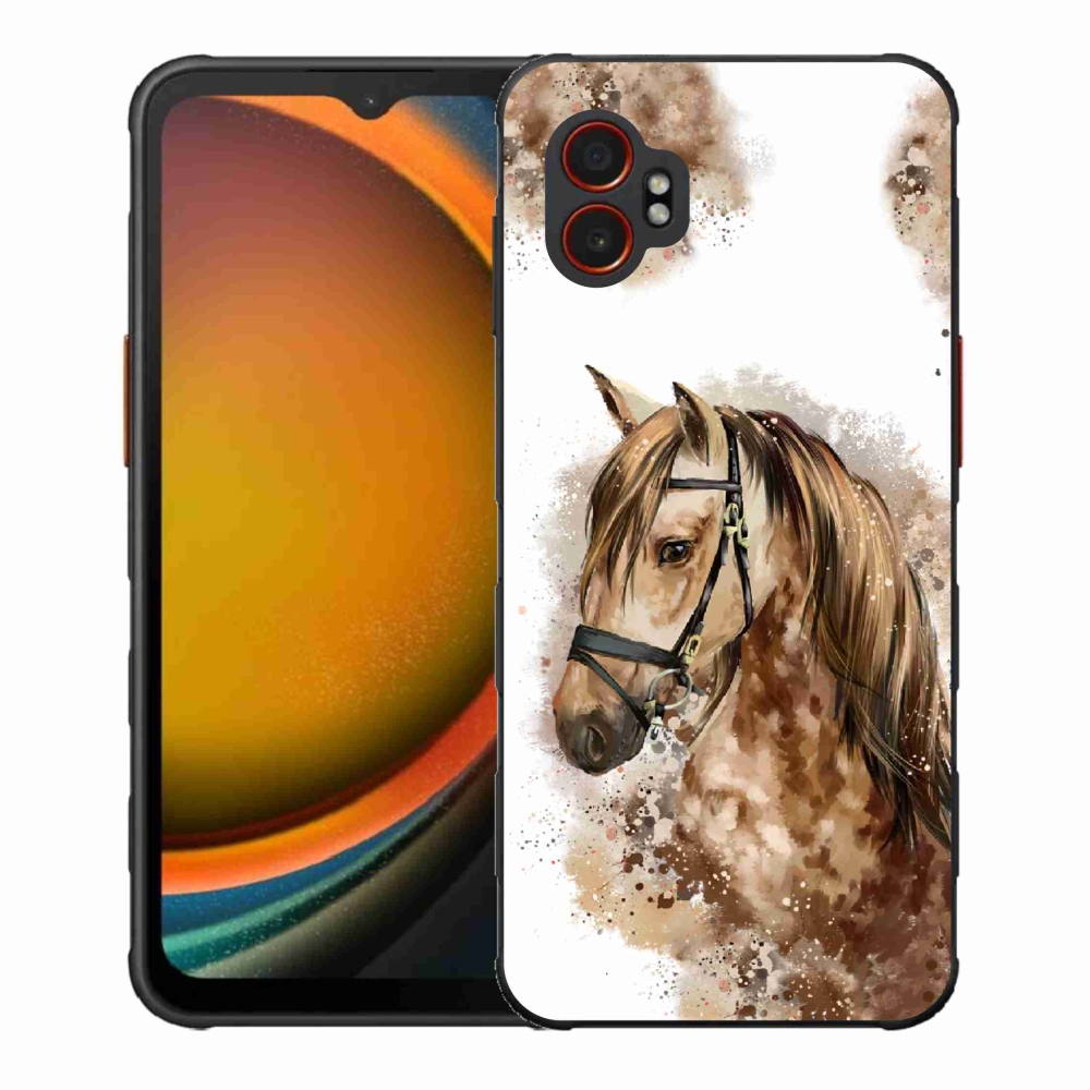 Gelový kryt mmCase na Samsung Galaxy Xcover 7 Pro - hnědý kreslený kůň