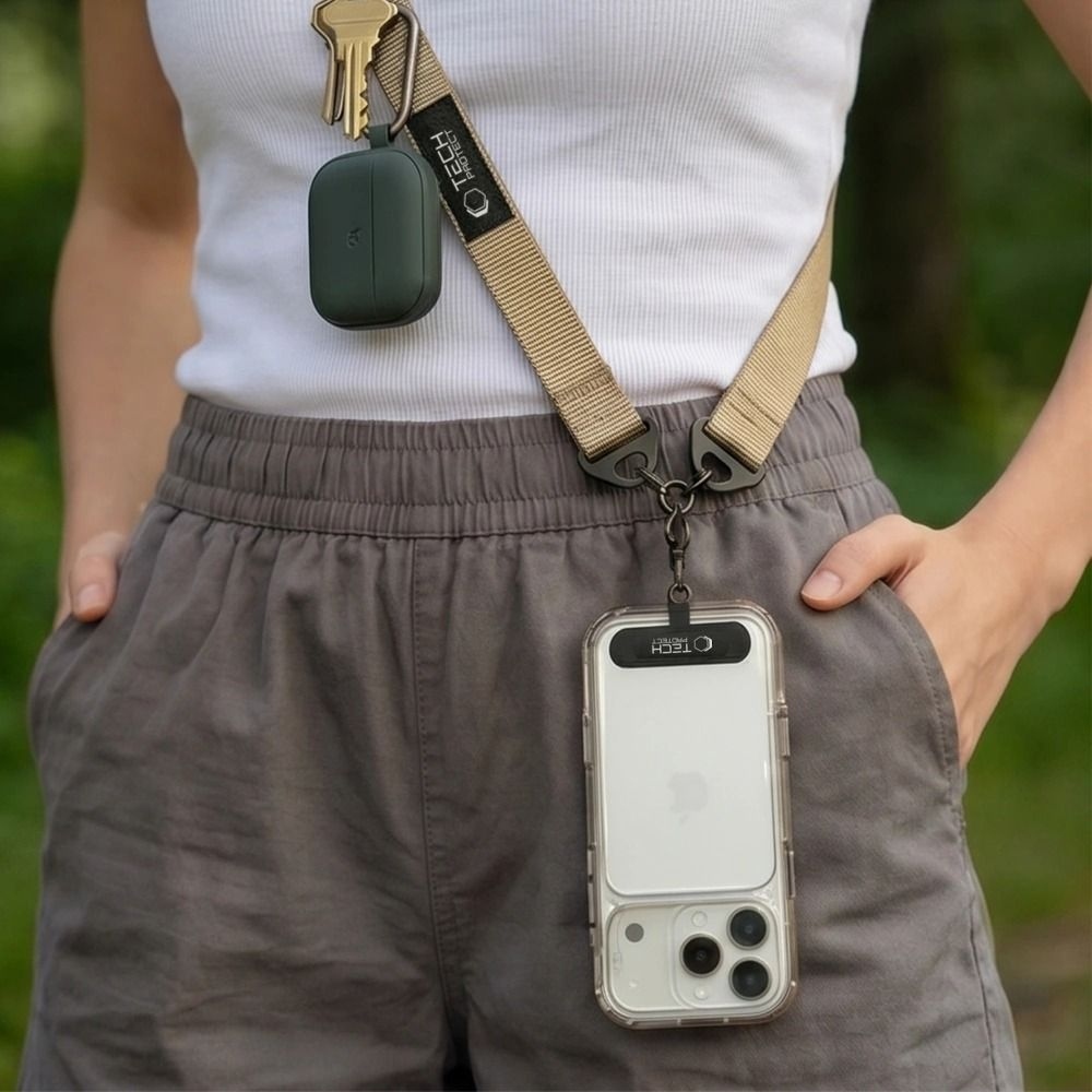 Tech-Protect C9S Rope Crossbody popruh na telefon - béžovohnědý