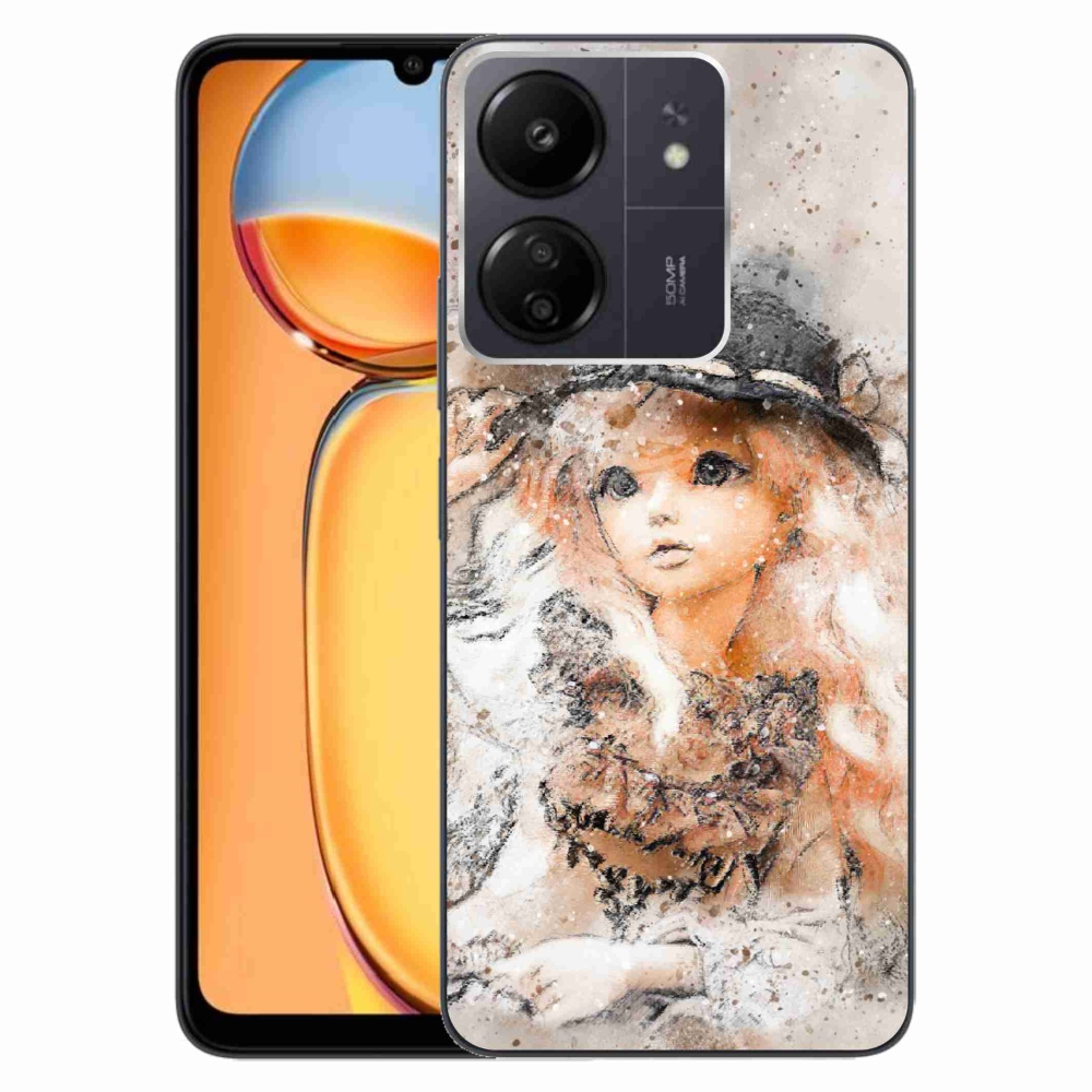 Gelový kryt mmCase na Xiaomi Poco C65/Redmi 13C - holčička s kloboukem