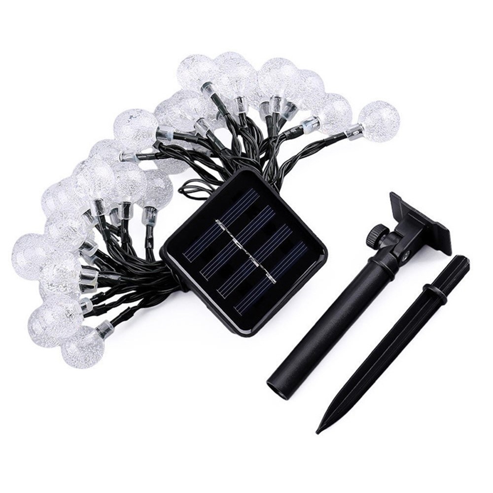 Zahradní solární světelná dekorace s křišťálovým efektem 12 m 100 LED – bílé světlo