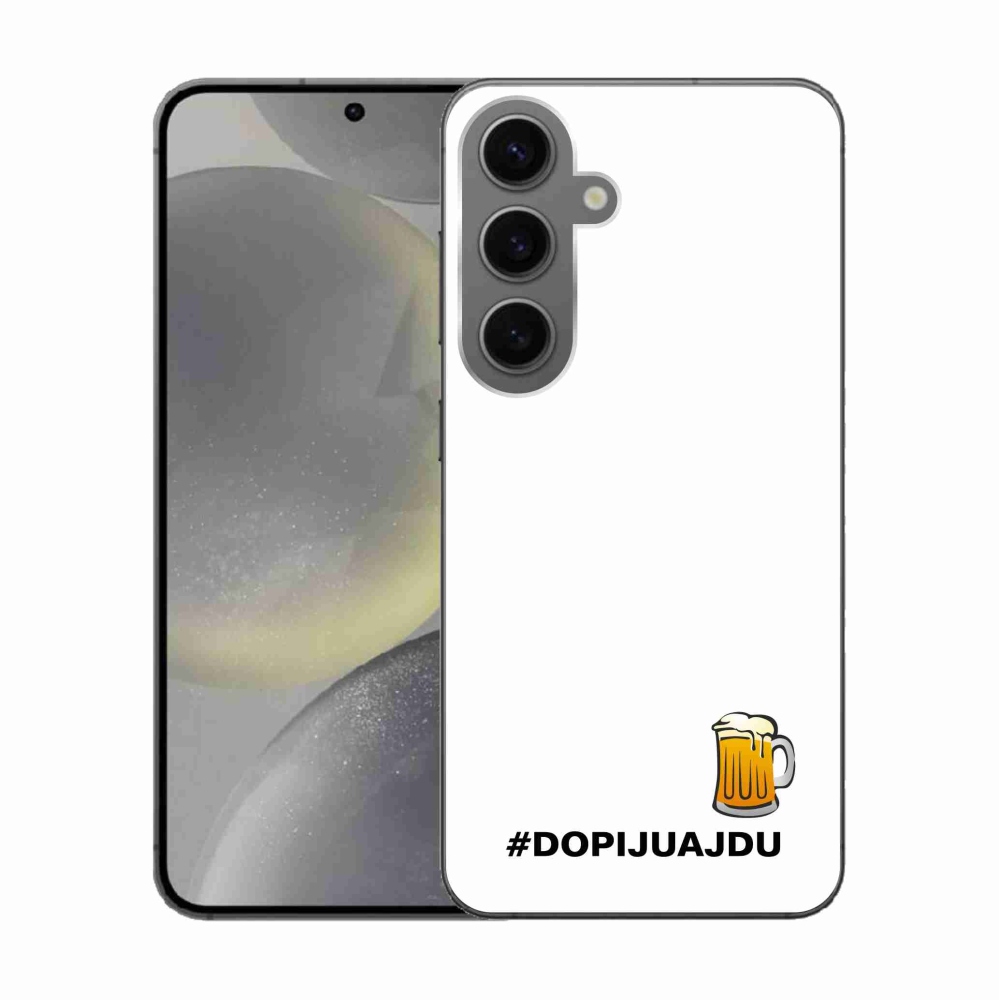 Gelový kryt mmCase na Samsung Galaxy S24 - pivní motiv 1 bílé pozadí